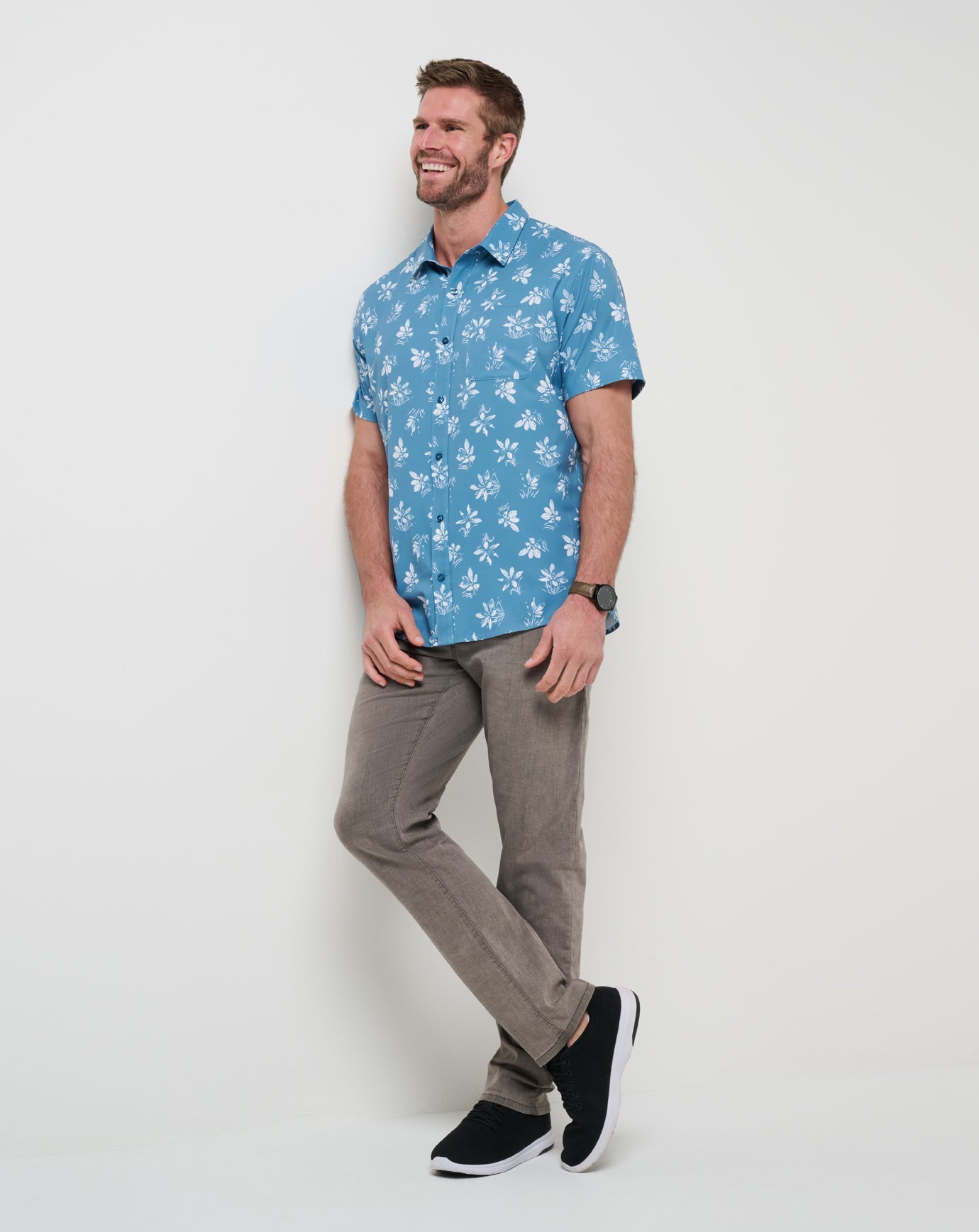 TravisMathew Techwoven Seamate Button-Up - Captains Blue