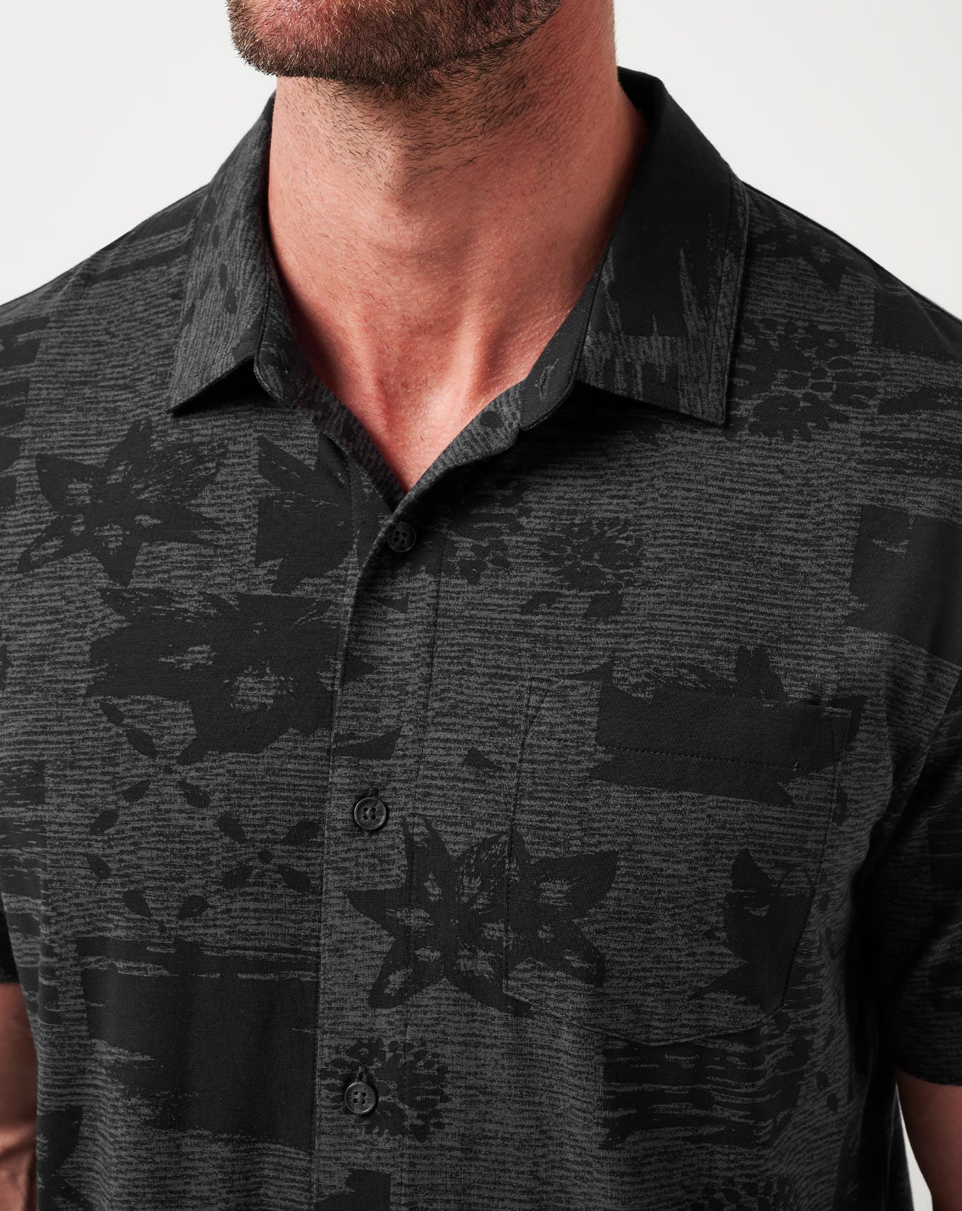 TravisMathew Knit Gravitation Button-Up - Black