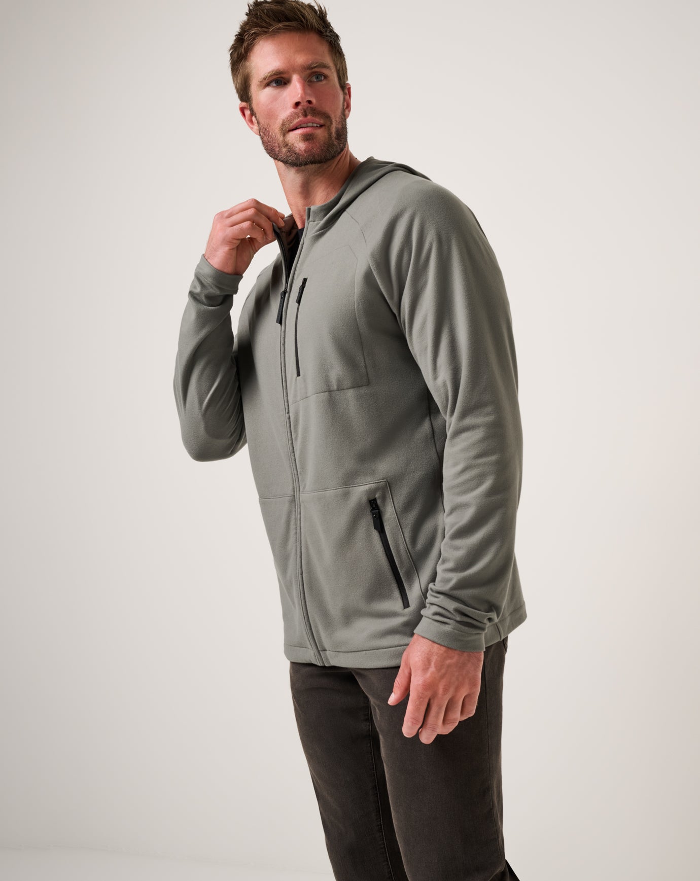 TravisMathew Quest Polar Full Zip Jacket - Dark Olive