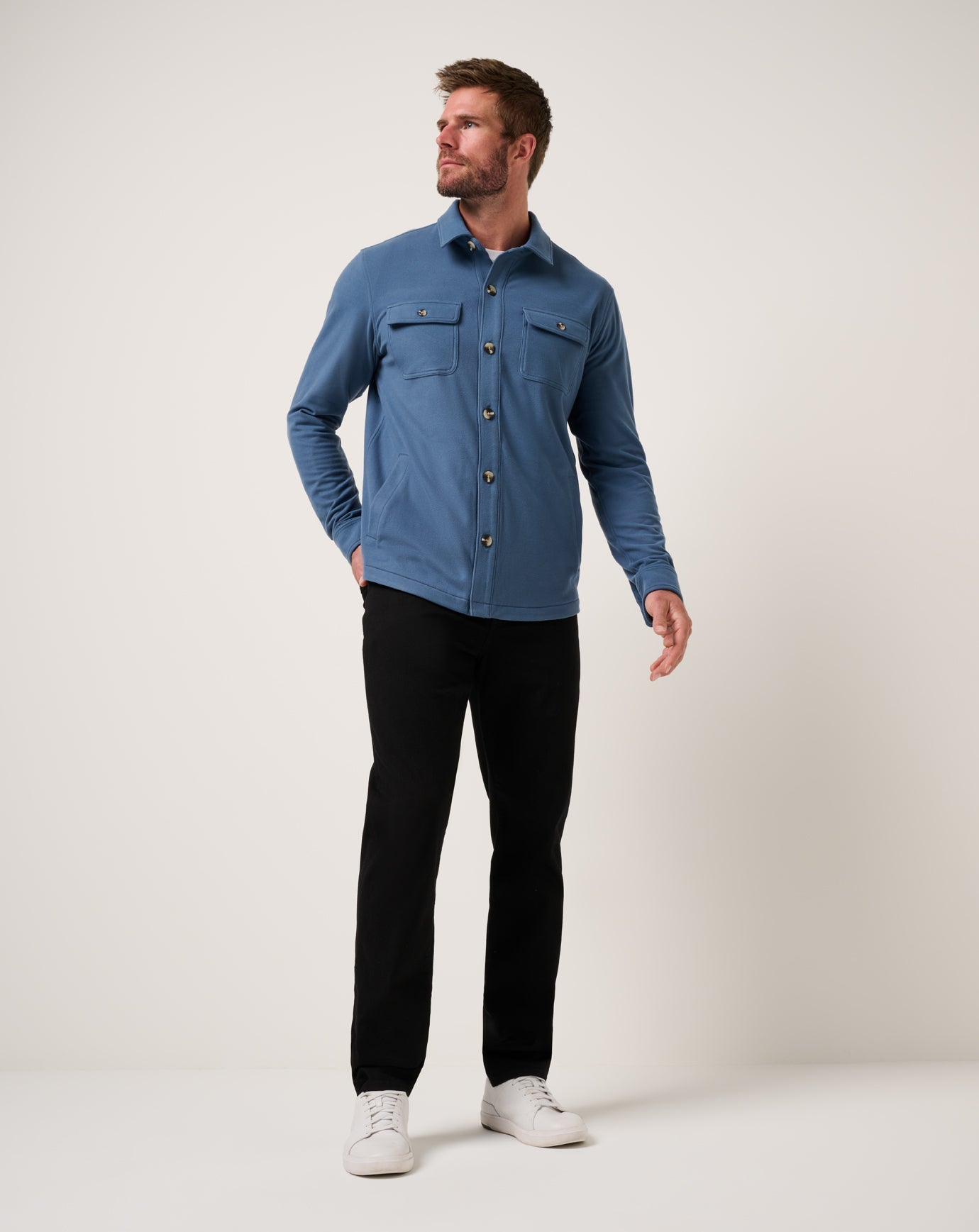 TravisMathew Peak Fleece Shirt Jacket - Bering Sea