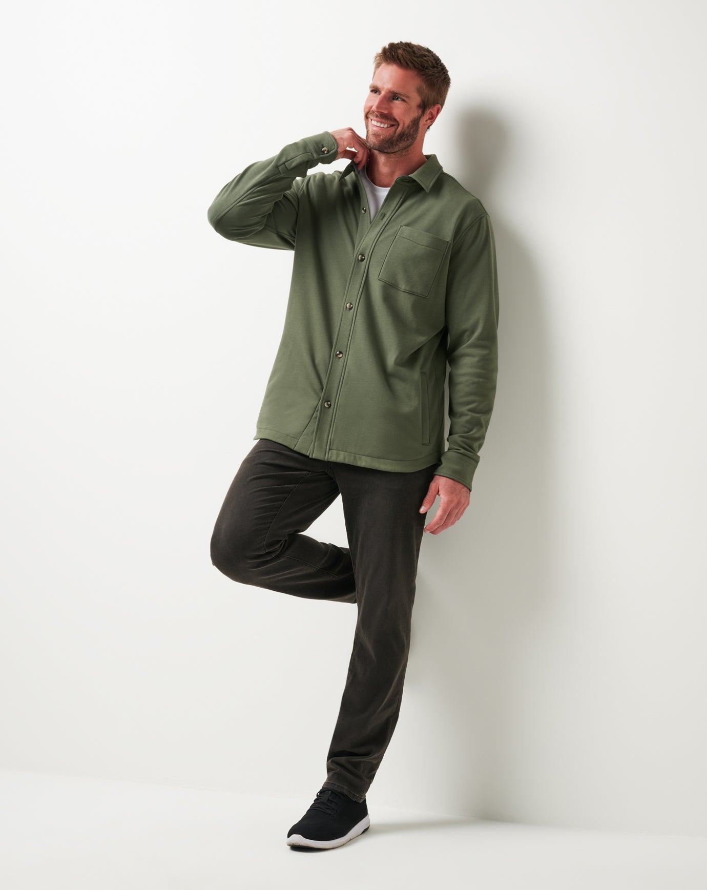 TravisMathew Cloud Shirt Jacket - Dark Olive