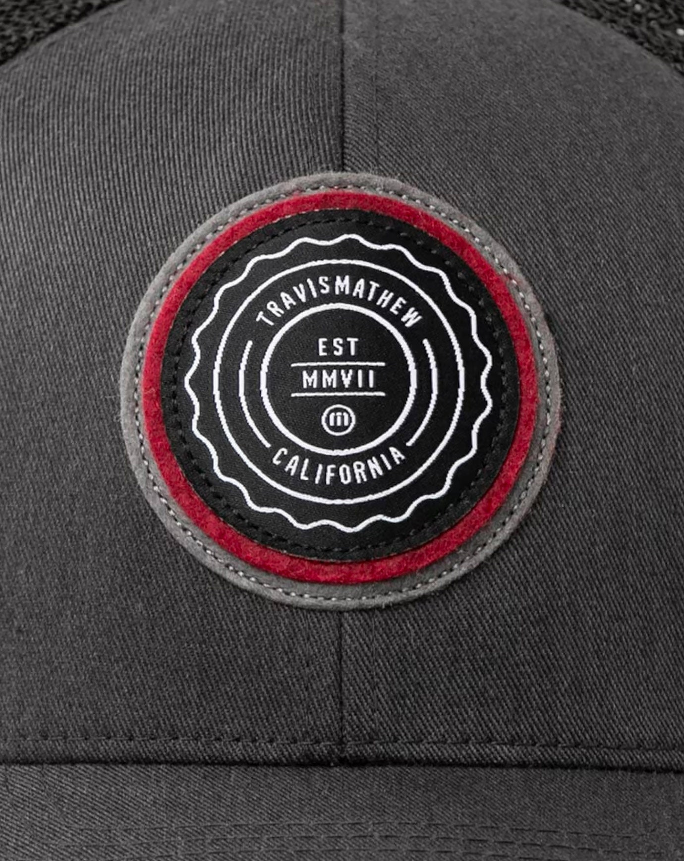 TravisMathew The Patch Snapback Hat - Heather Grey Pinstripe