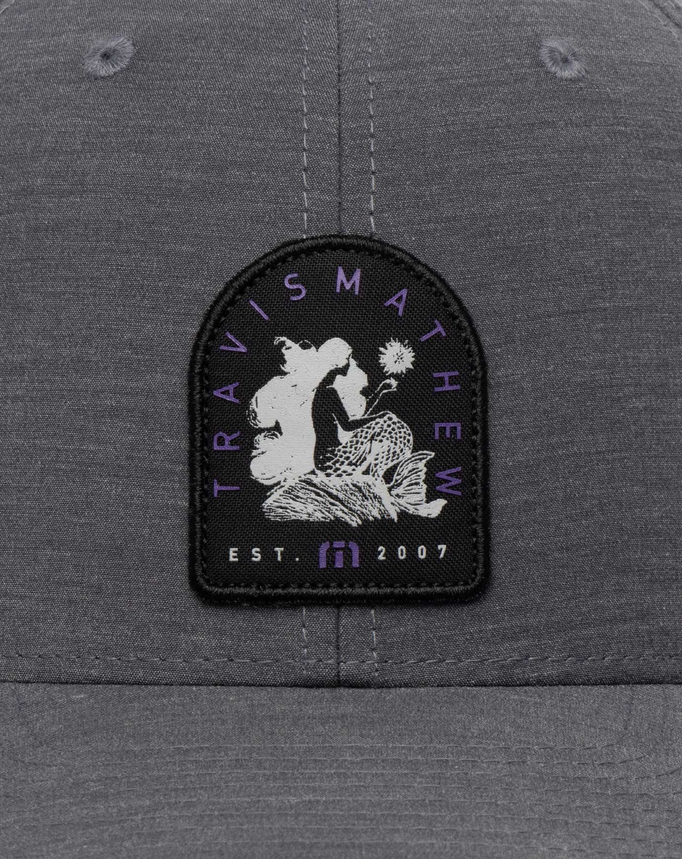 TravisMathew Myths And Legends Snapback Hat - Heather Grey Pinstripe