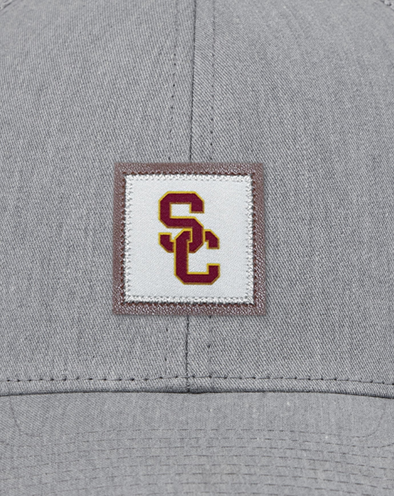 TravisMathew USC Leather Patch Snapback Hat - Heather Grey