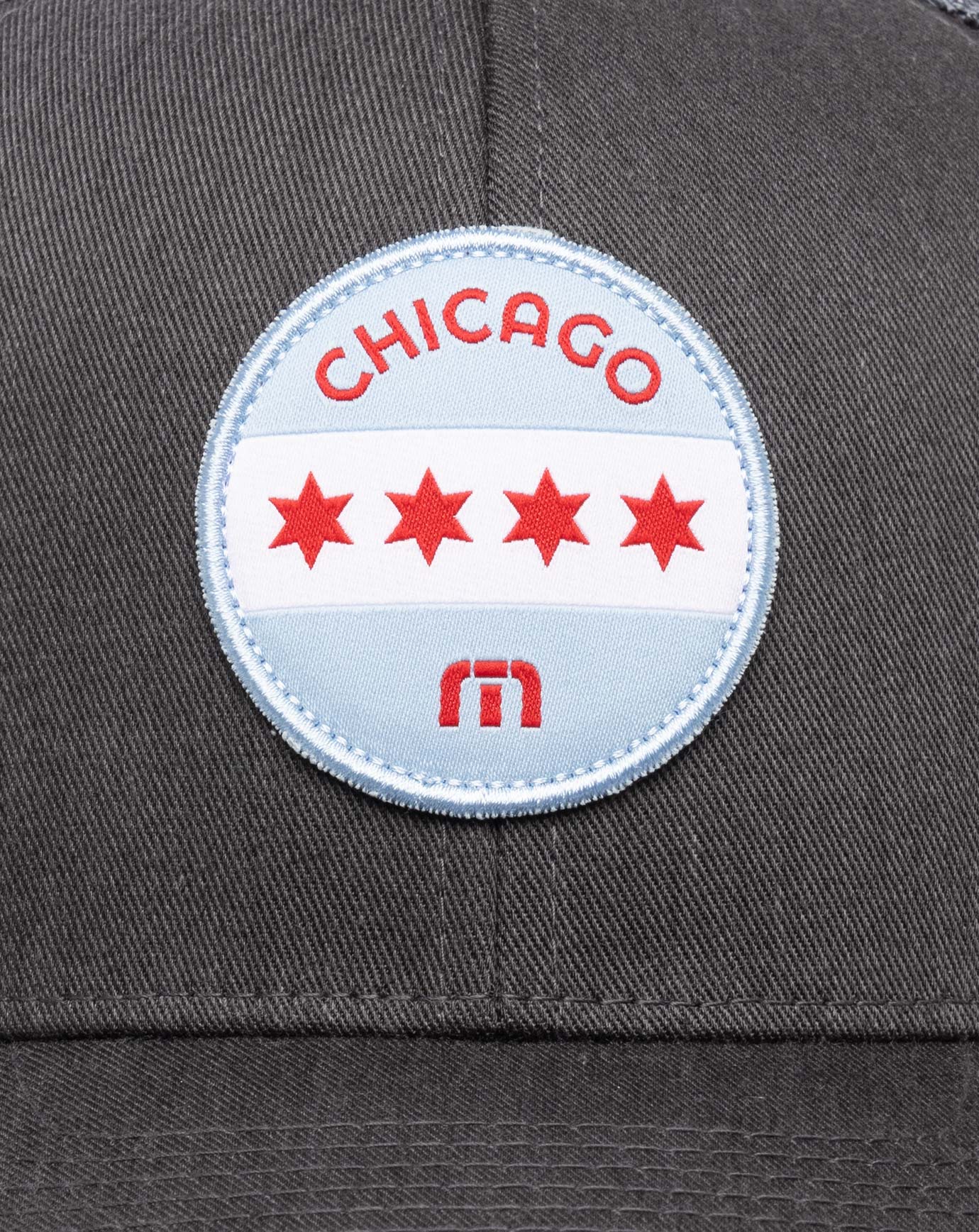 TravisMathew Midway Fitted Hat - Heather Grey Pinstripe