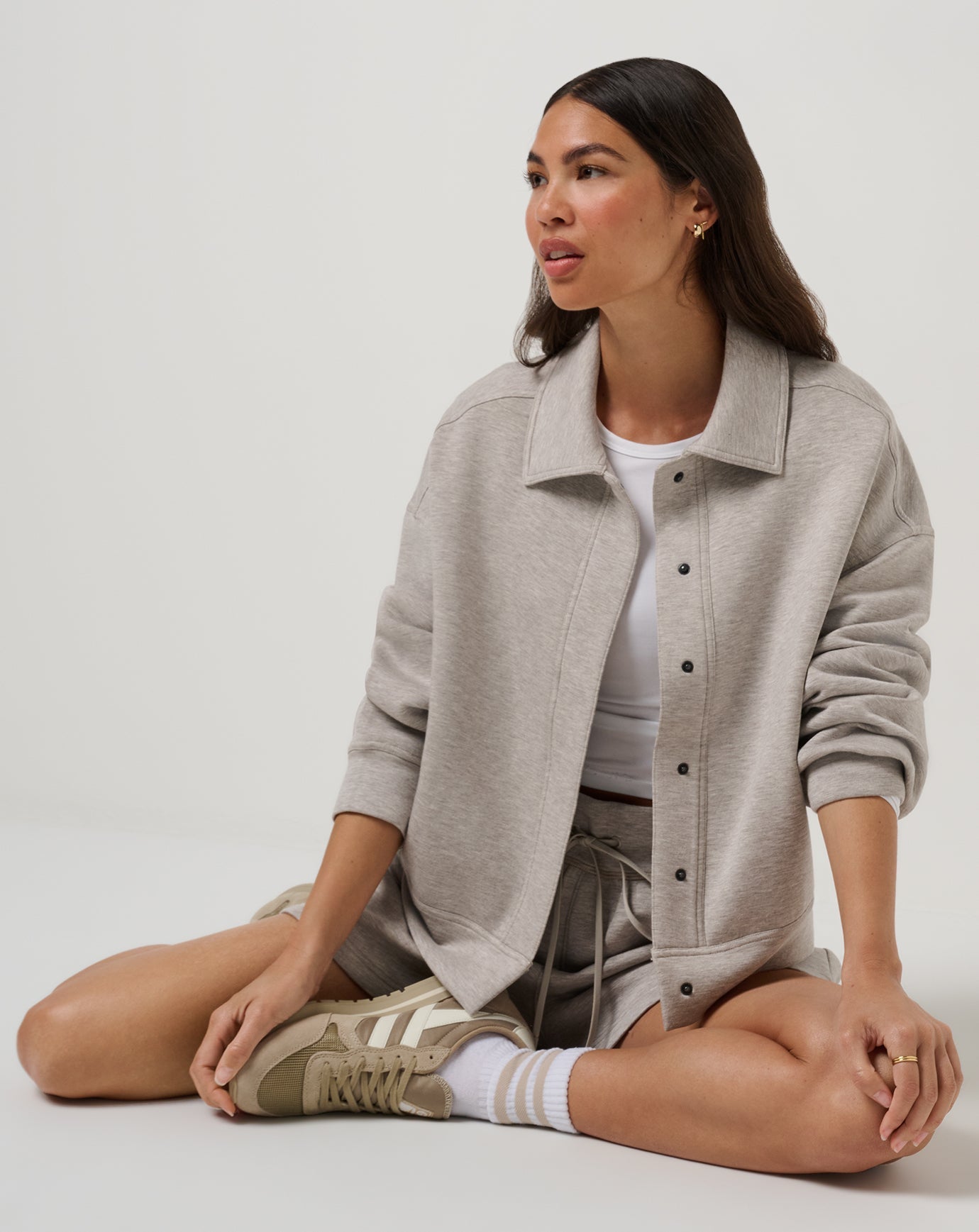 TravisMathew Cloudscape Button Down - Heather Savannah Tan