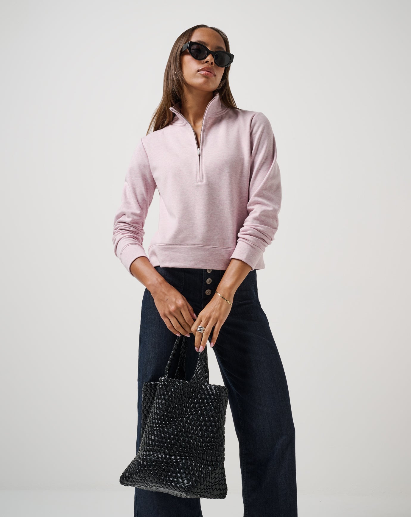 TravisMathew Cloud Fleece Half Zip 2.0 - Heather Violet Ice