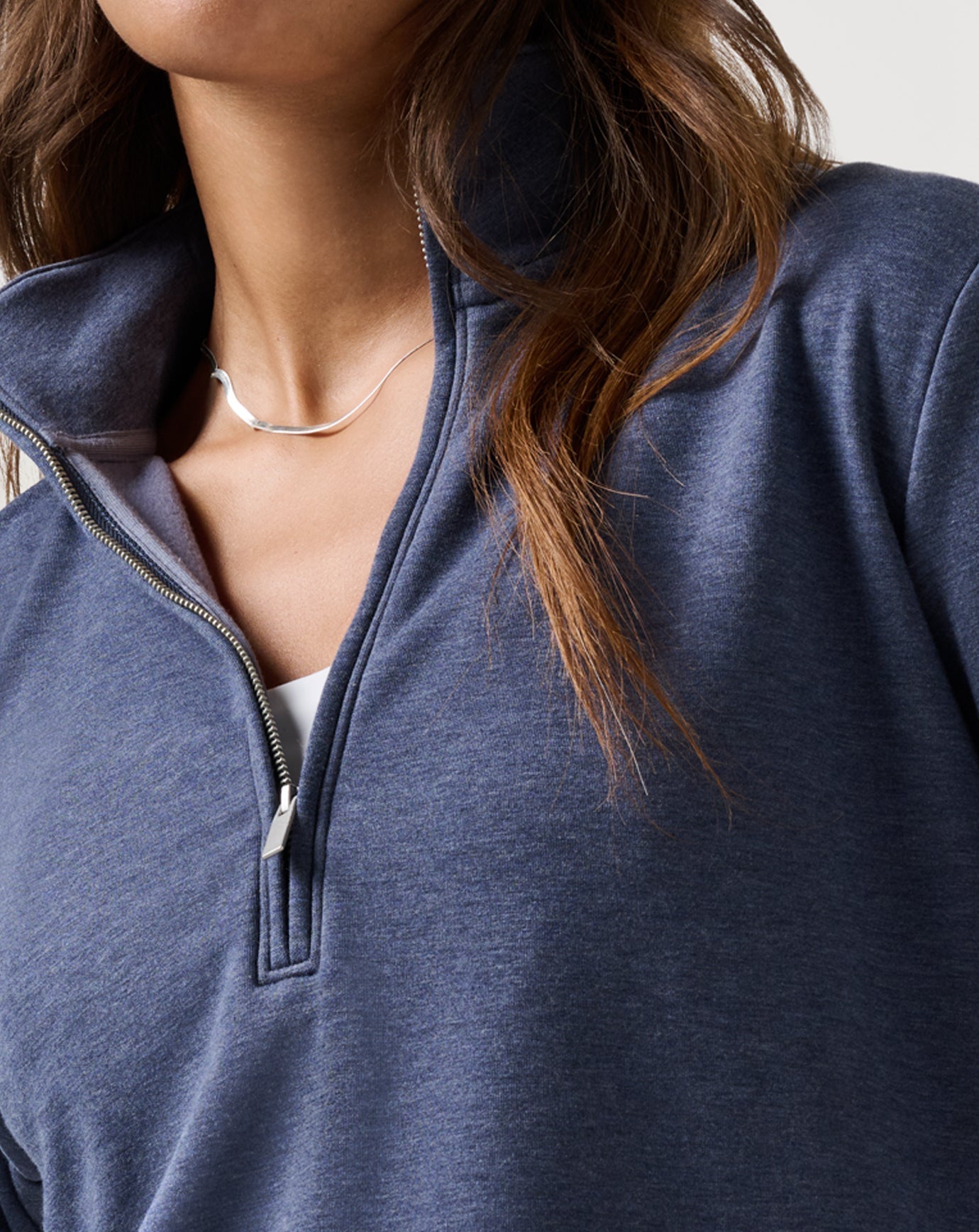 TravisMathew Cloud Fleece Half Zip 2.0 - Heather Navy Blazer