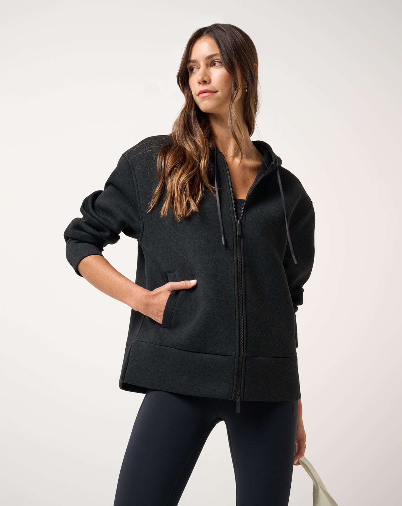 TravisMathew Cloudscape Zip Hood - Heather Black