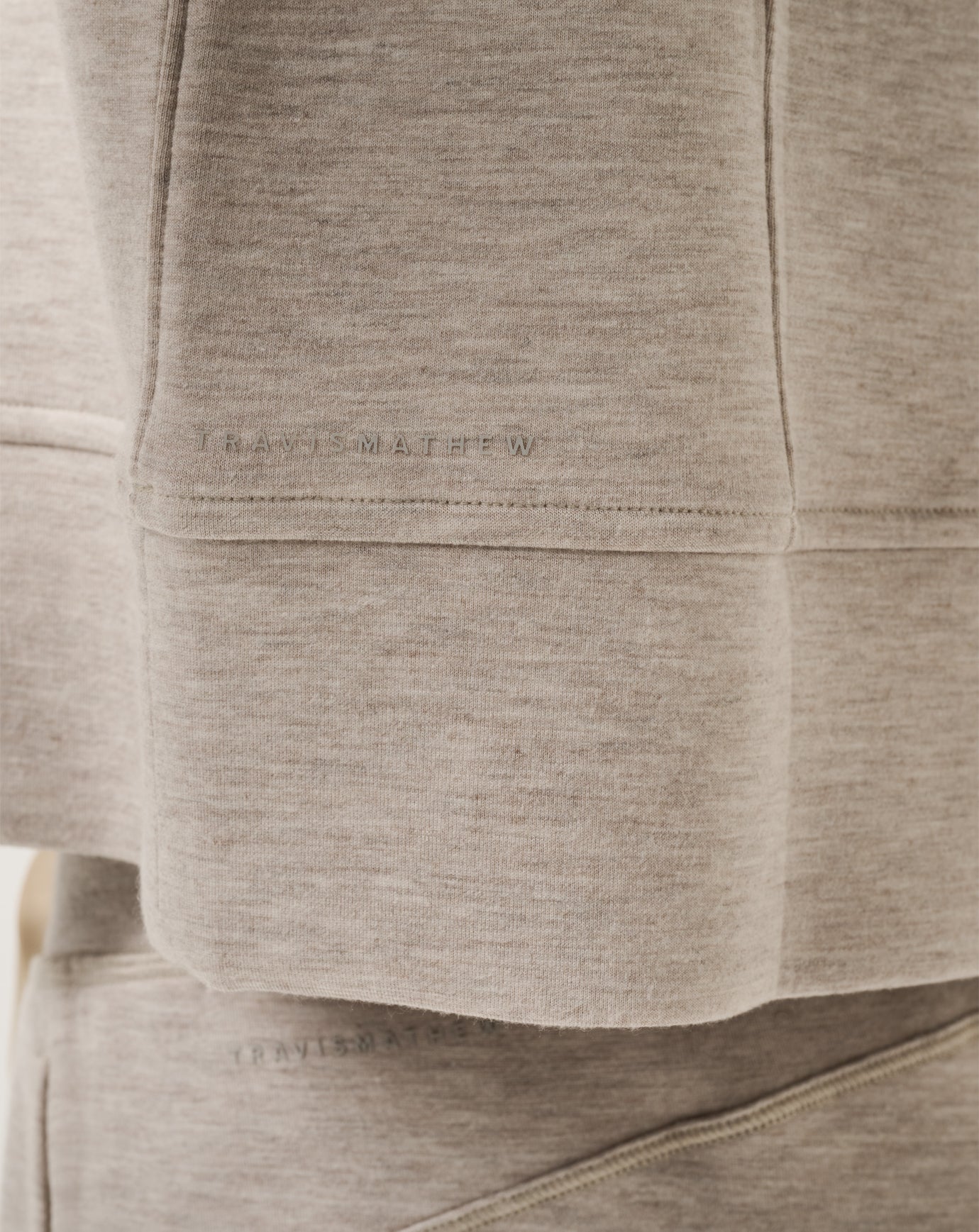 TravisMathew Skyloft Soft Funnel Neck - Heather Savannah Tan