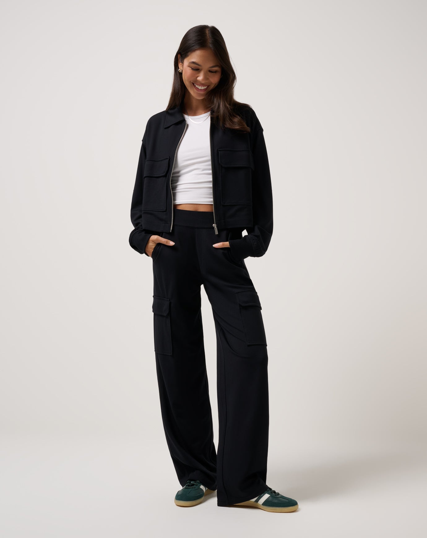 TravisMathew Friday Doubleknit Utility Wide Leg Pant - Black