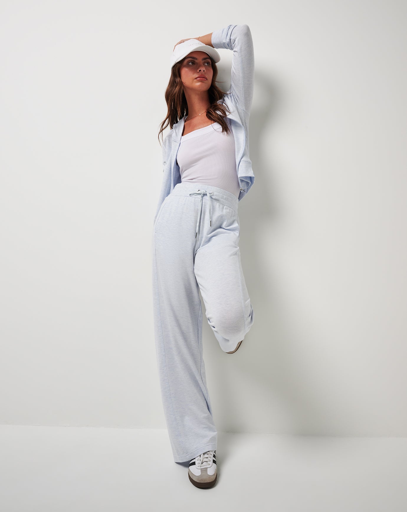 TravisMathew Cloud Terry Wide Leg Pant - Heather Ancient Water