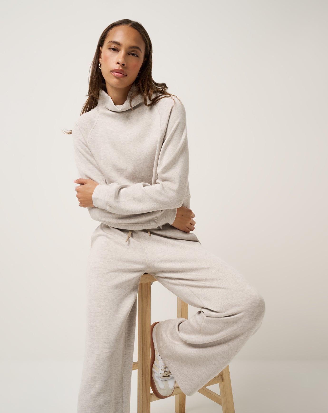 TravisMathew Skyloft Soft Wide Leg Pant - Heather Savannah Tan
