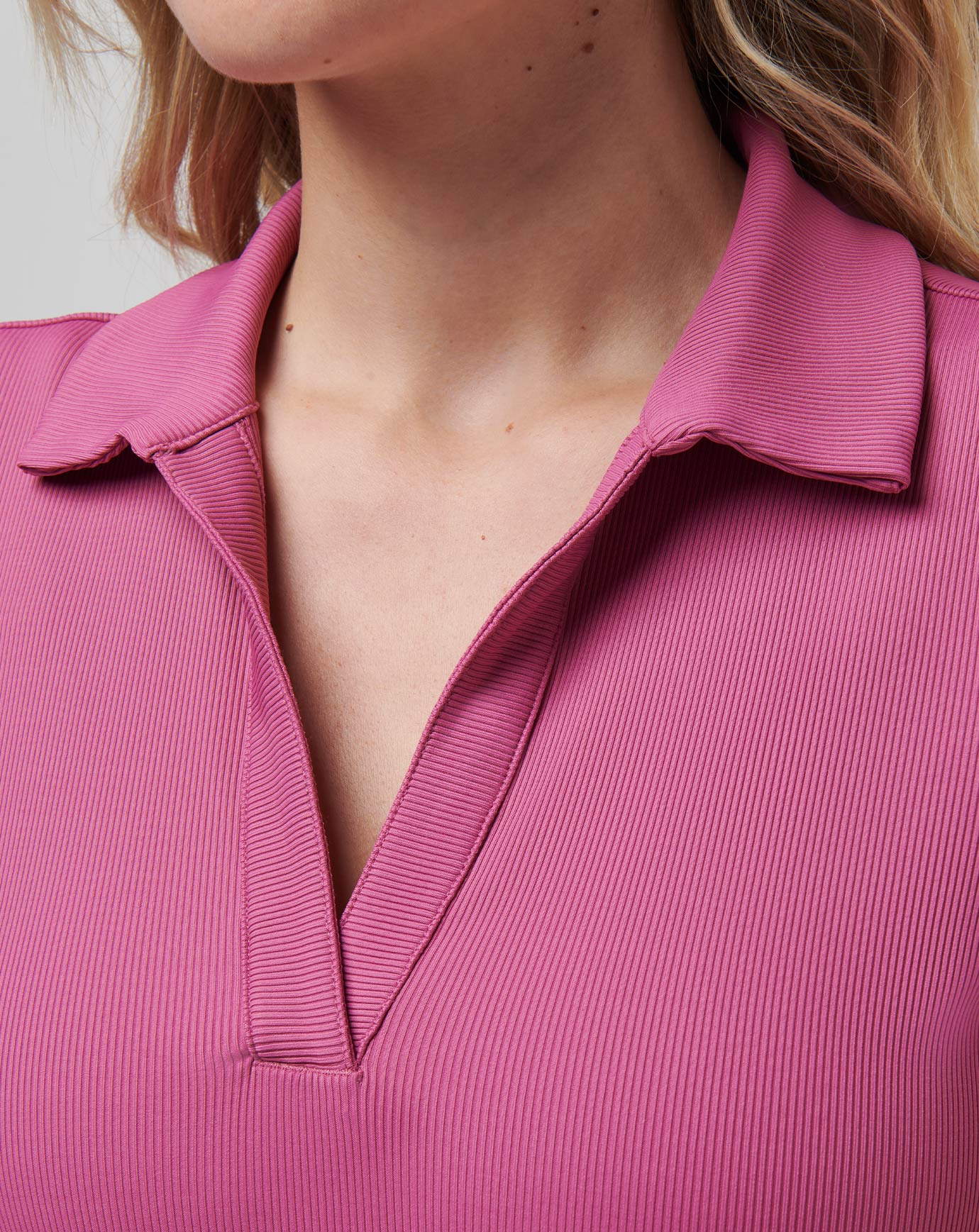 TravisMathew Moveknit Vneck Polo - Red Violet
