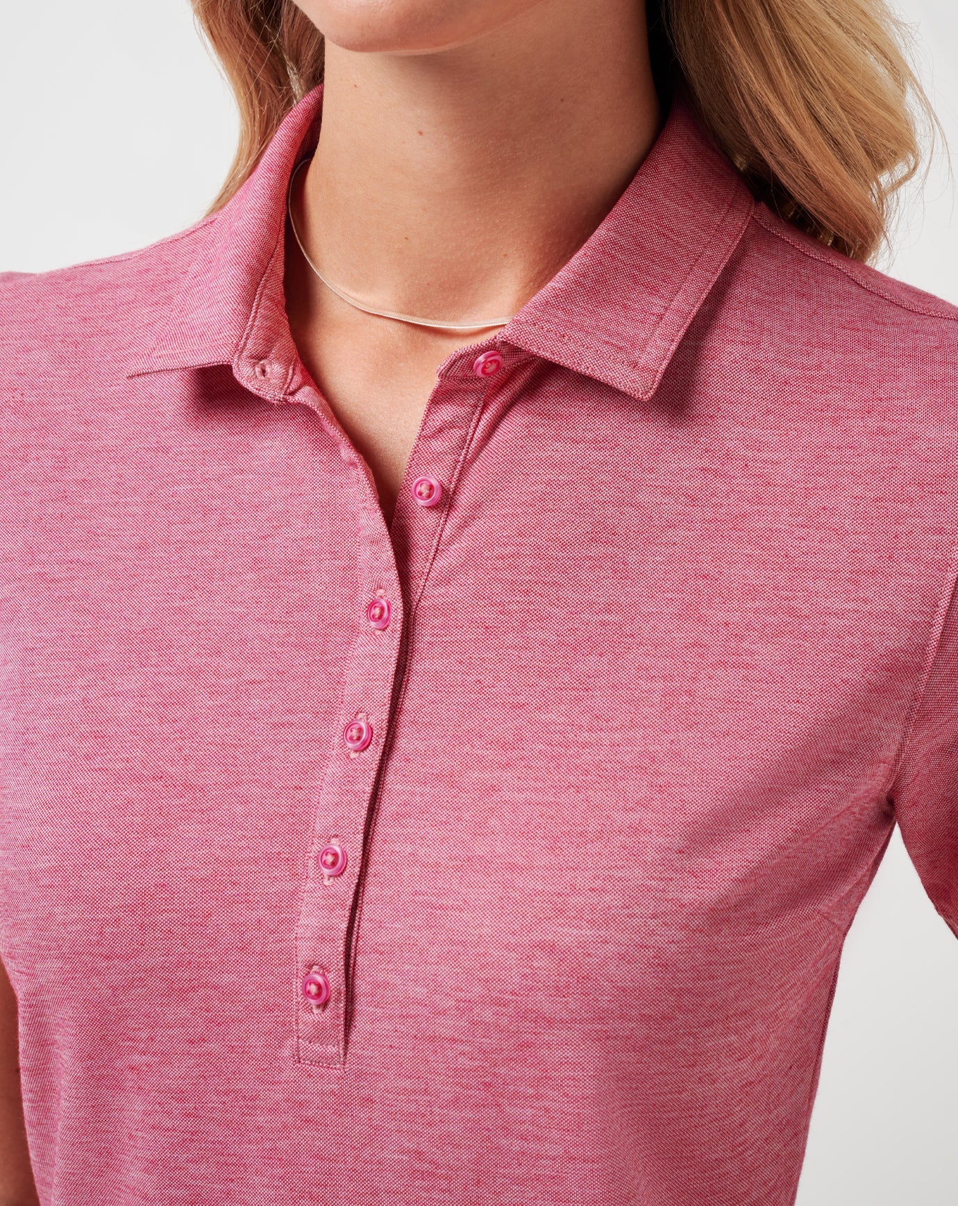 TravisMathew Featherweight Active Polo - Heather Persian Red