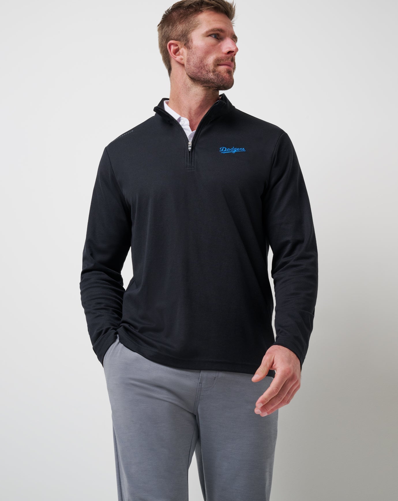 TravisMathew Los Angeles Dodgers Time To Tailgate Quarter Zip - Black