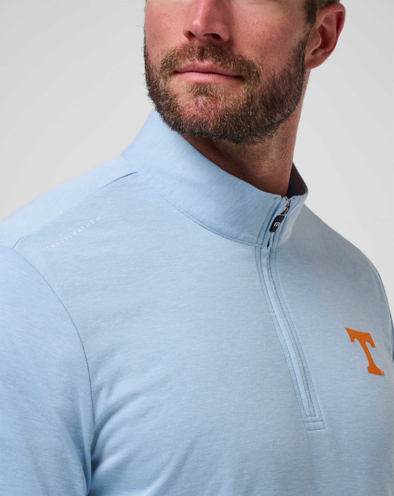 TravisMathew Tennessee Time To Tailgate Quarter Zip - Heather Blue