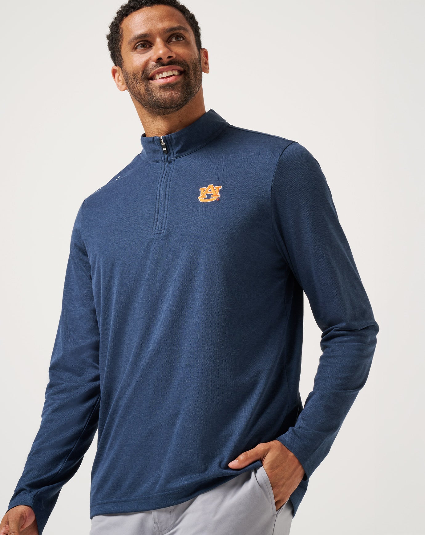 TravisMathew Auburn Time To Tailgate Quarter Zip - Navy