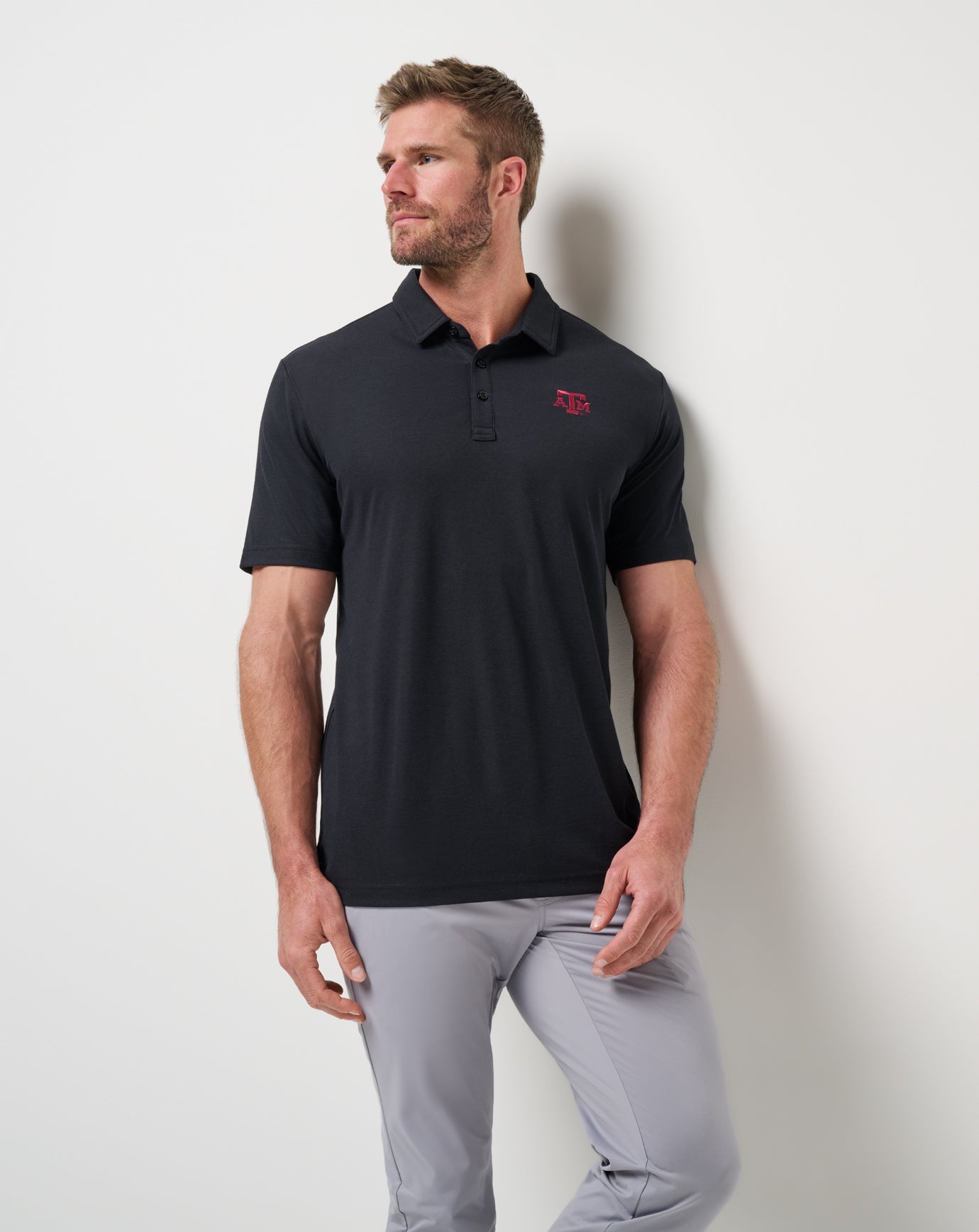 TravisMathew Texas A&M School Pride Polo - Black