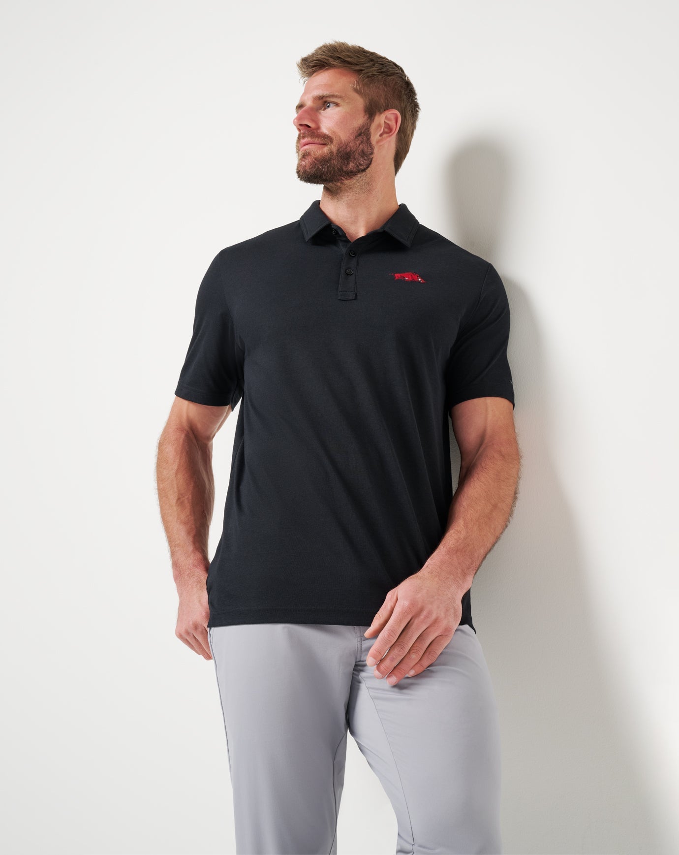 TravisMathew Arkansas School Pride Polo - Black