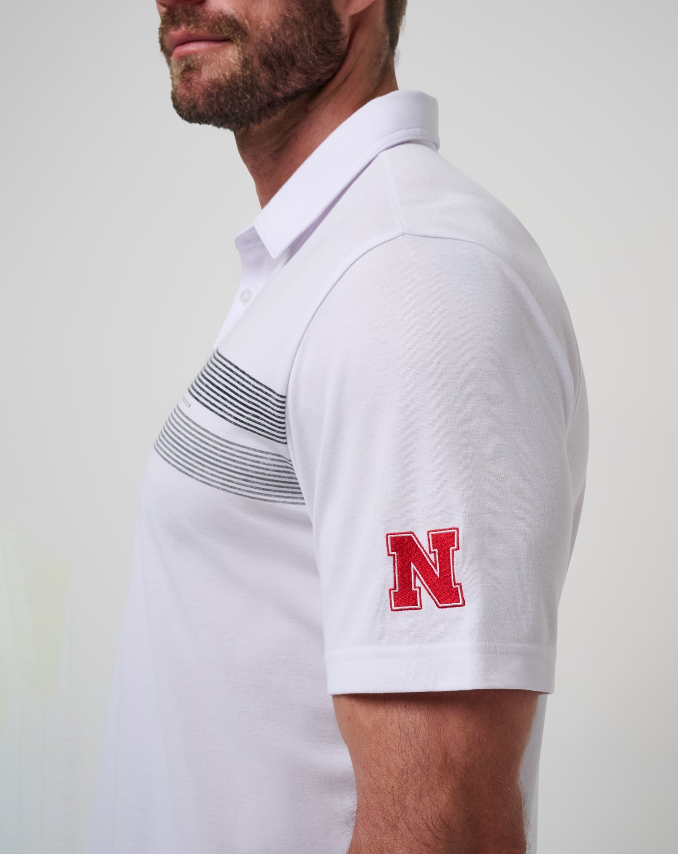 TravisMathew Nebraska Top Recruit Polo - White/Black