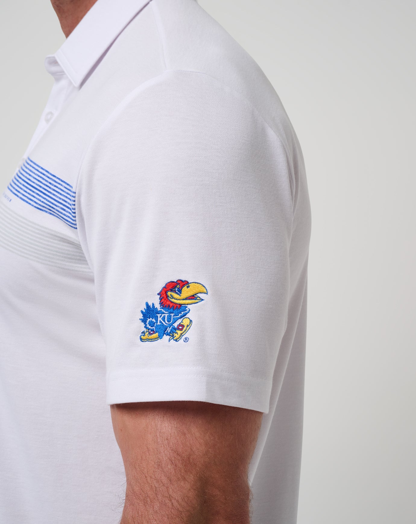 TravisMathew Kansas Top Recruit Polo - White/Blue