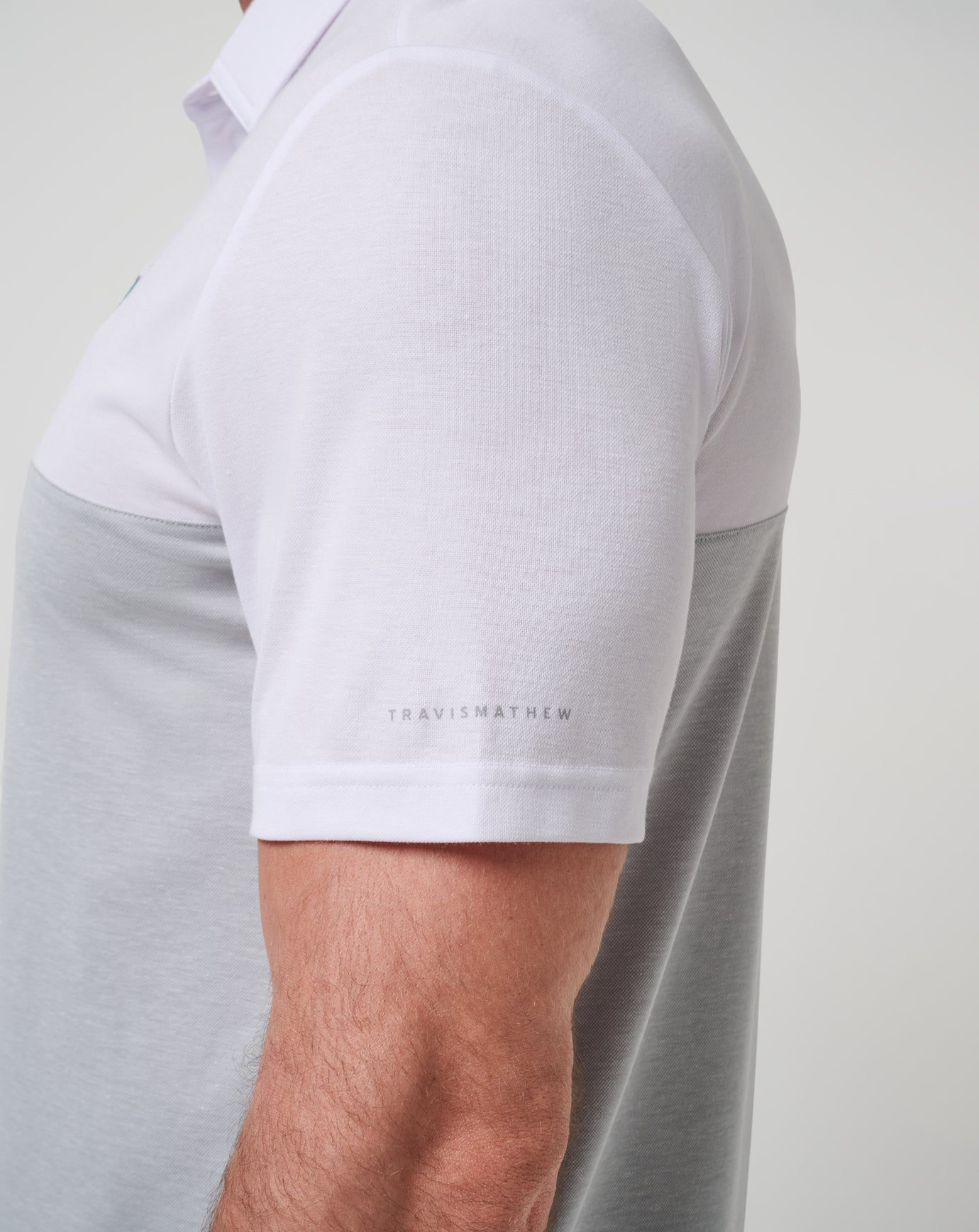 TravisMathew Florida Drop Back Polo - White/Heather Grey