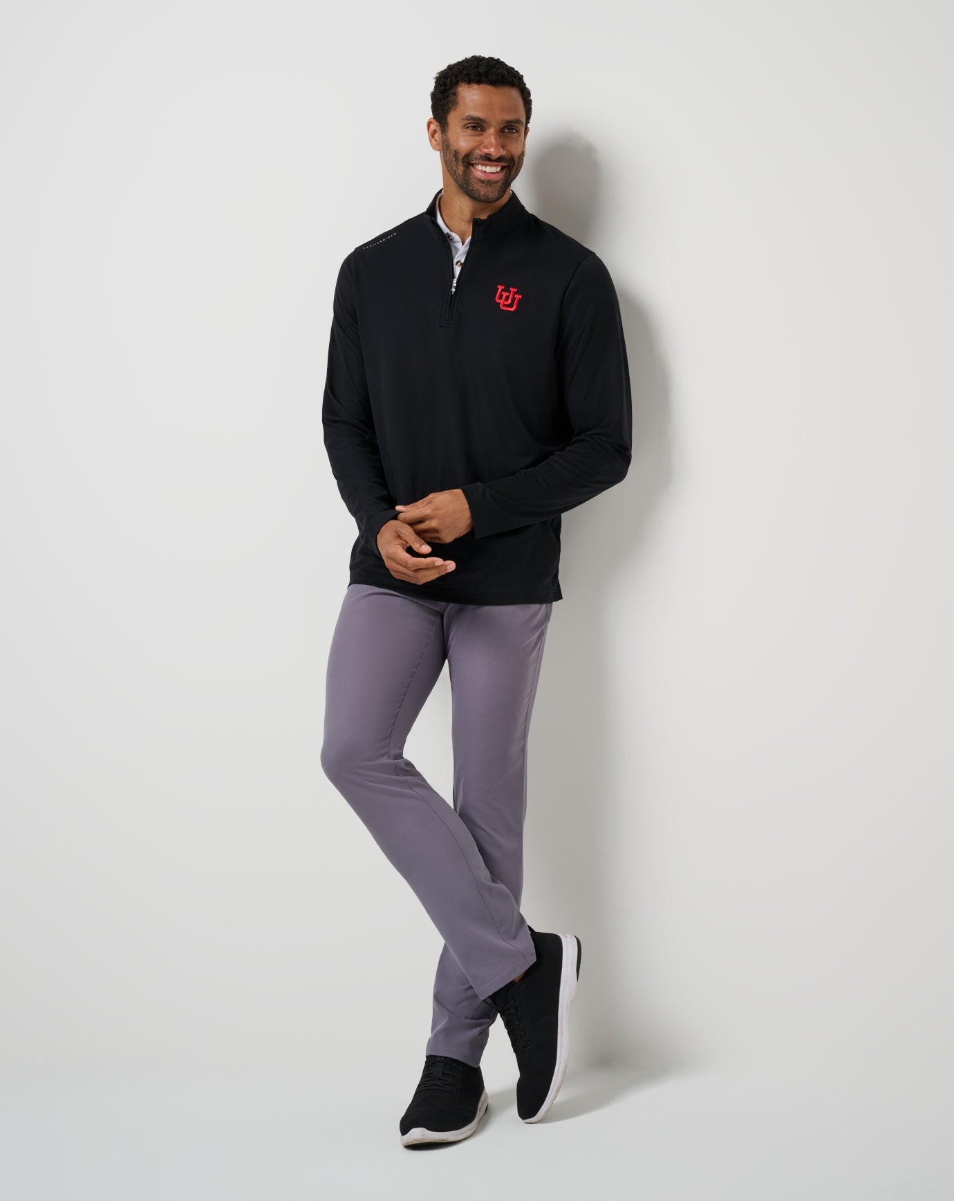 TravisMathew Utah Time To Tailgate Quarter Zip - Black