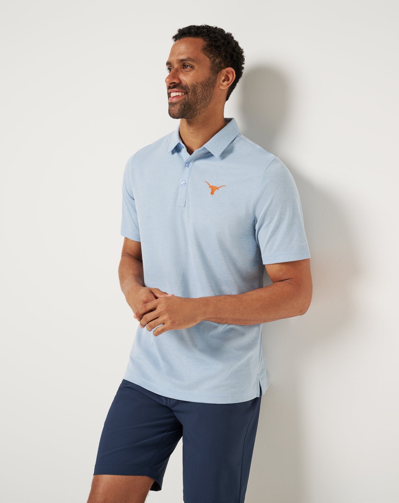 TravisMathew UT Austin School Pride Polo - Heather Blue