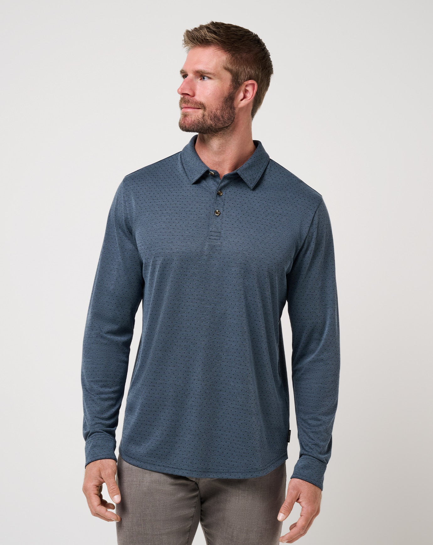 Travis Mathew Sale Handsome Town Long Sleeve Polo Men