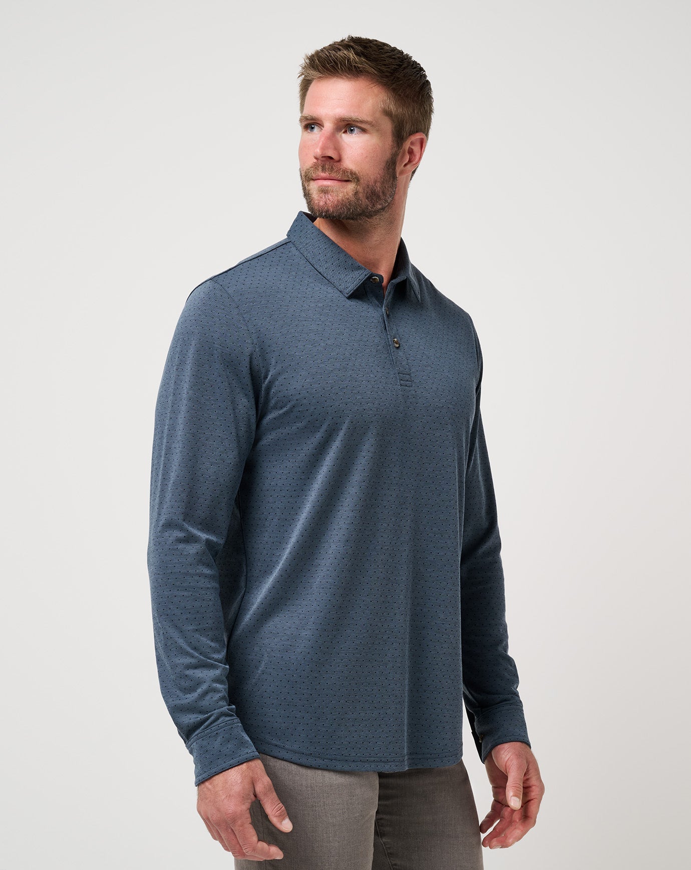 Travis Mathew Sale Handsome Town Long Sleeve Polo Men