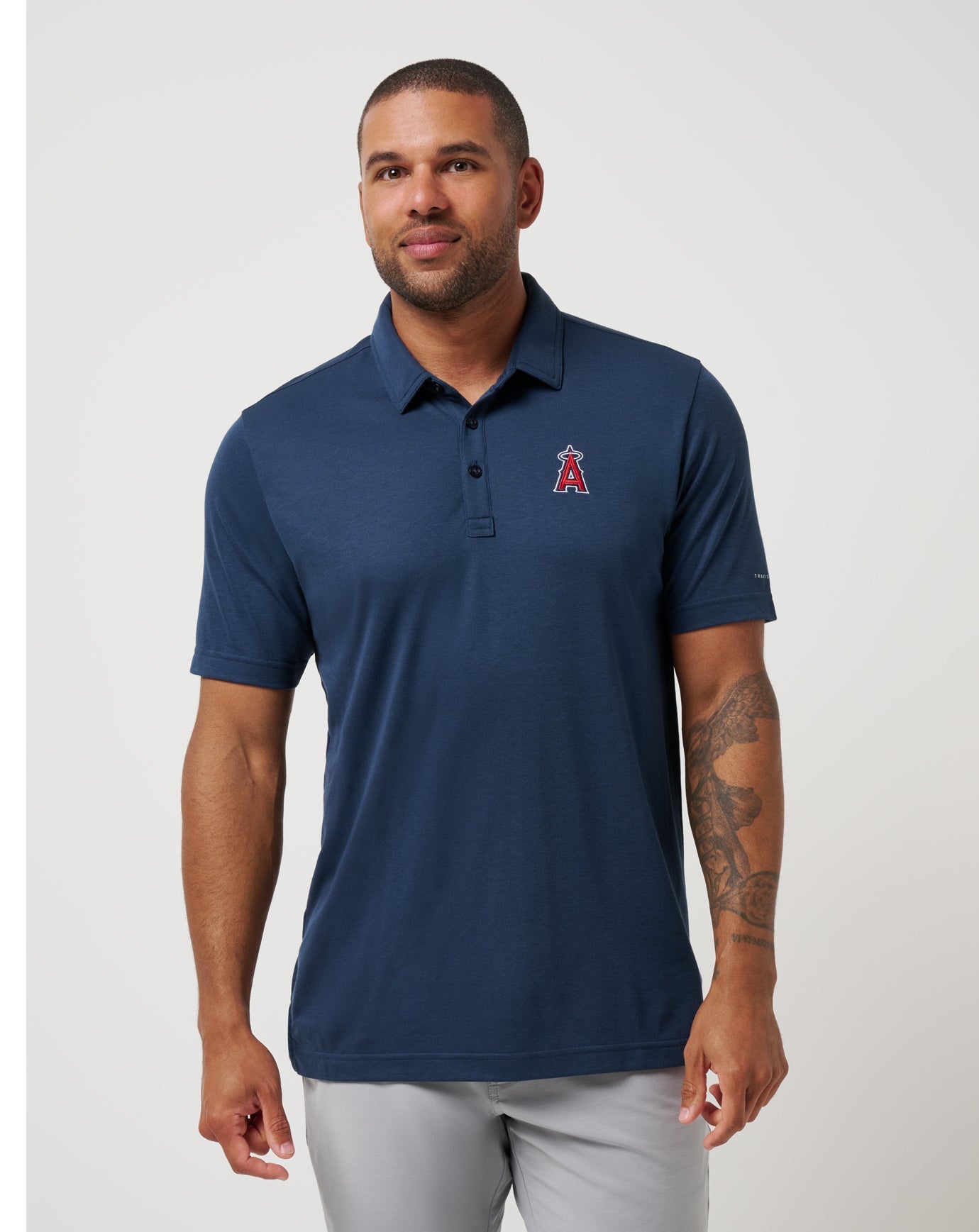 Travis Mathew Discount Los Angeles Angels Playoff Pitch Polo Men|New