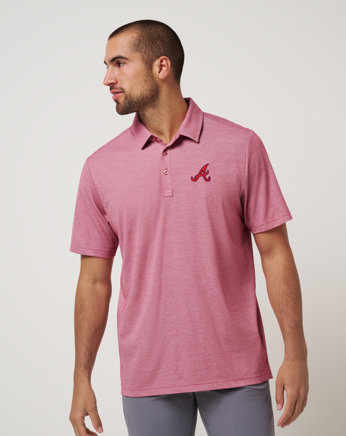 Travis Mathew Sale Atlanta Braves Playoff Pitch Polo Men|New