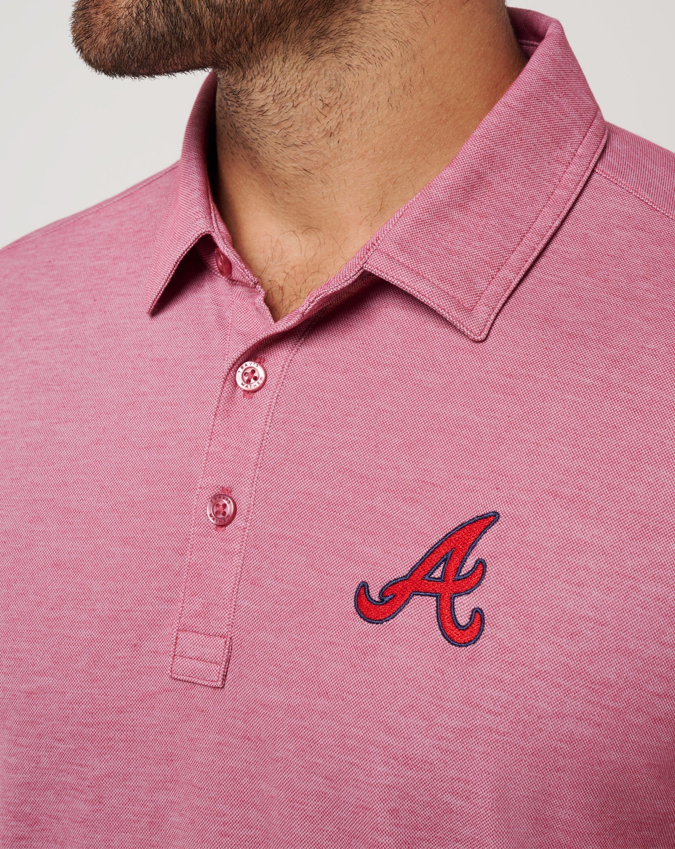 Travis Mathew Sale Atlanta Braves Playoff Pitch Polo Men|New