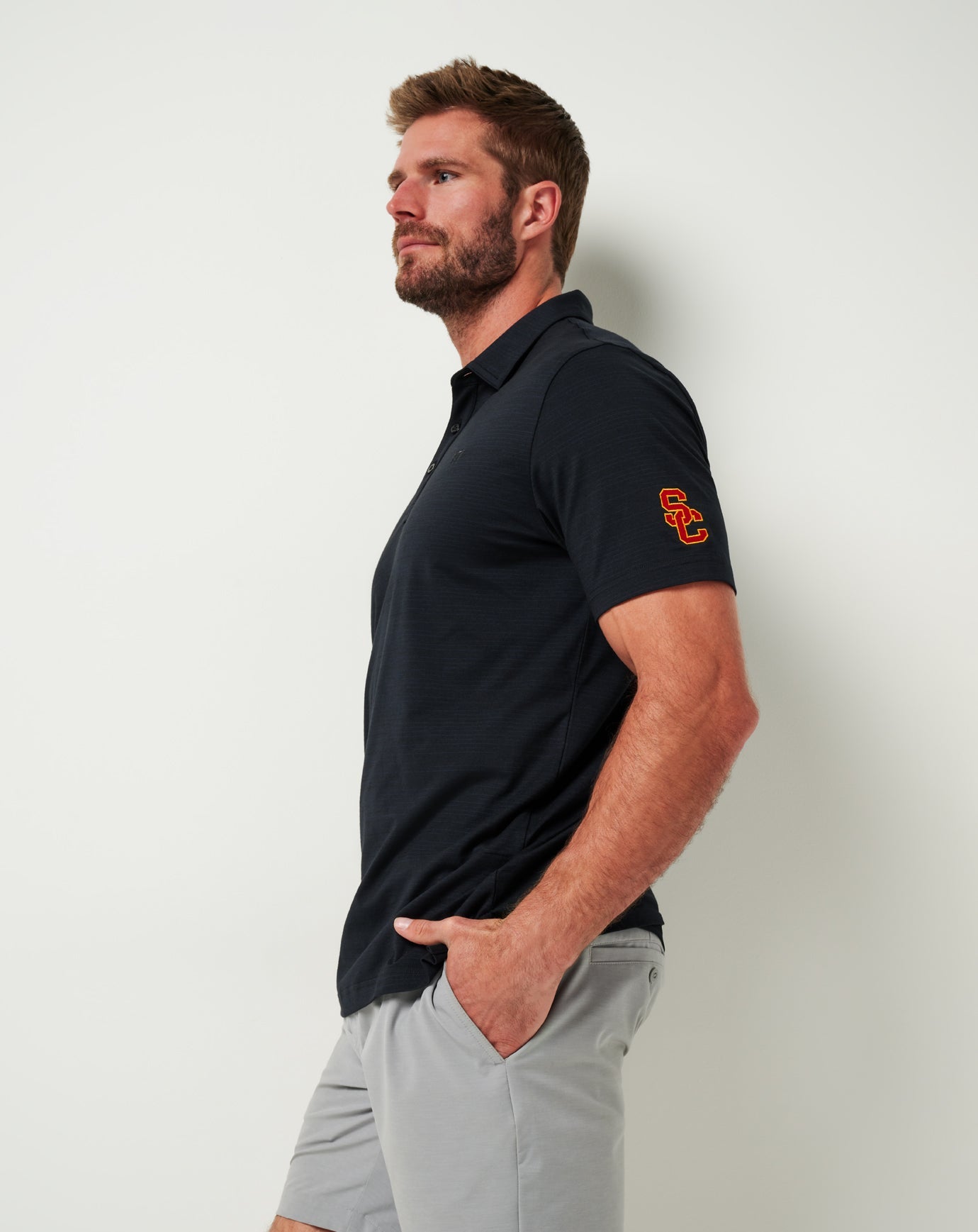 Travis Mathew Outlets USC The Heater Polo Men|Game Day|New