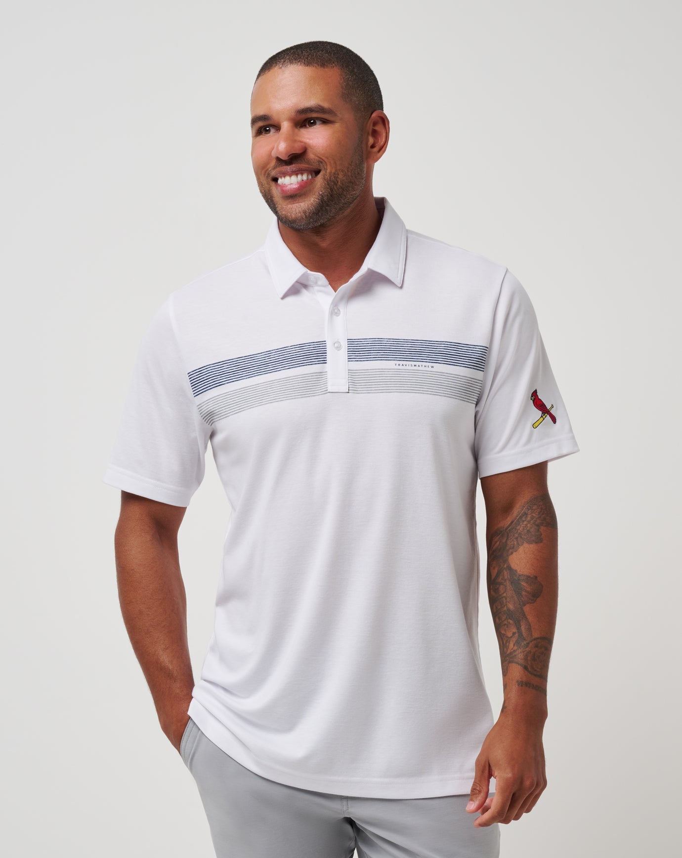 Travis Mathew Outlets St Louis Cardinals Top Recruit Polo Men|New