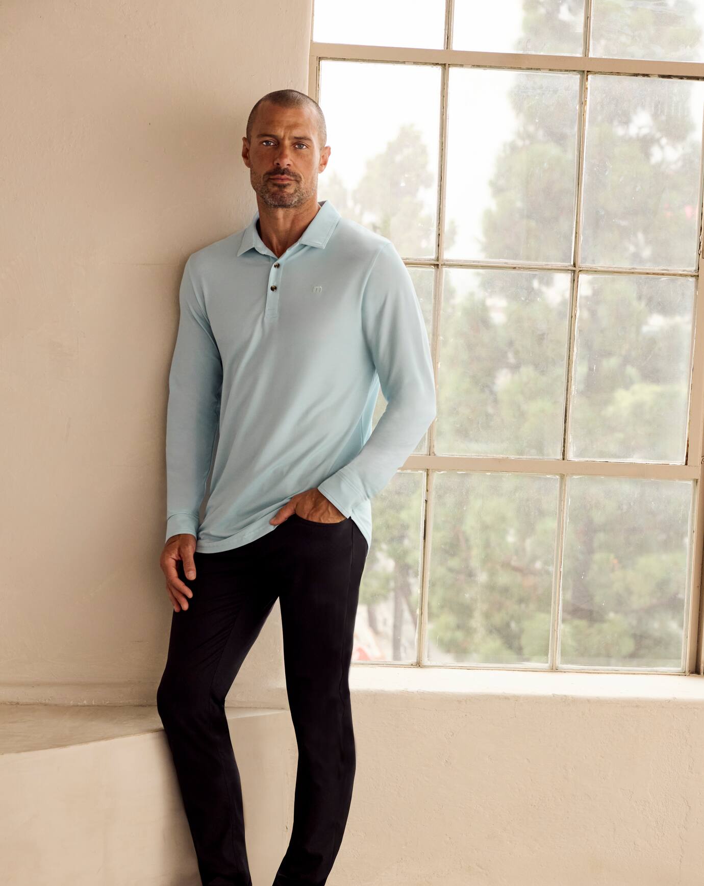 Travis Mathew Discount Featherweight Long Sleeve Polo Men