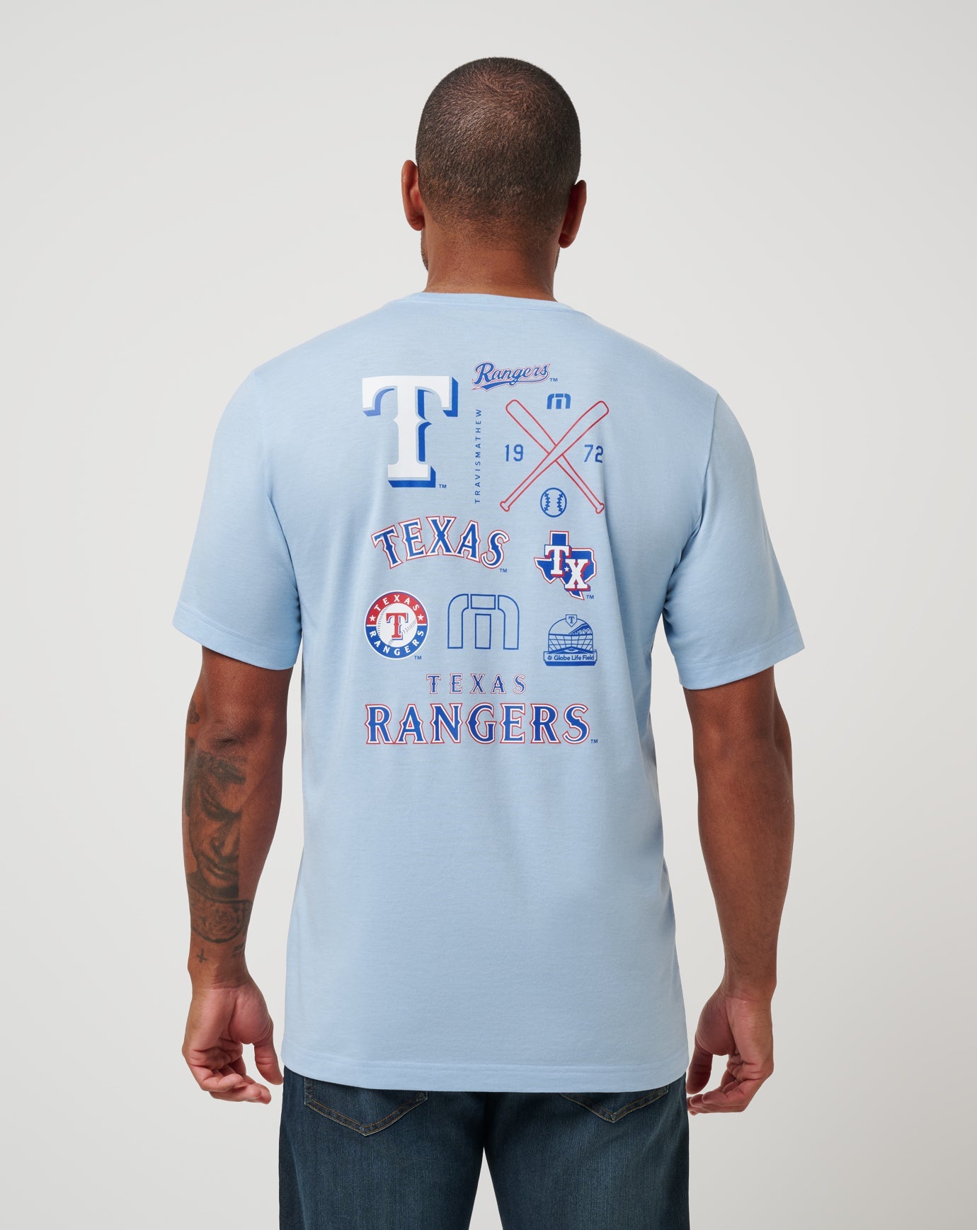 Travis Mathew Online Texas Rangers Friendly Rivalry Tee Men|New