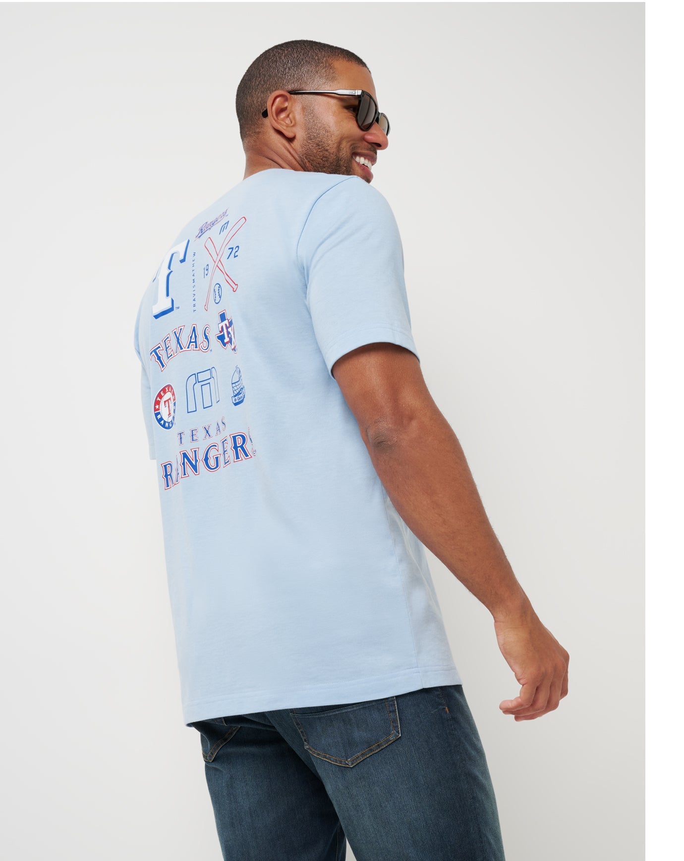 Travis Mathew Online Texas Rangers Friendly Rivalry Tee Men|New