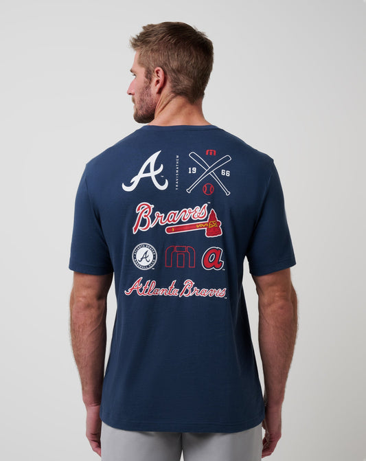 Travis Mathew For Sale Atlanta Braves Friendly Rivalry Tee Men|New