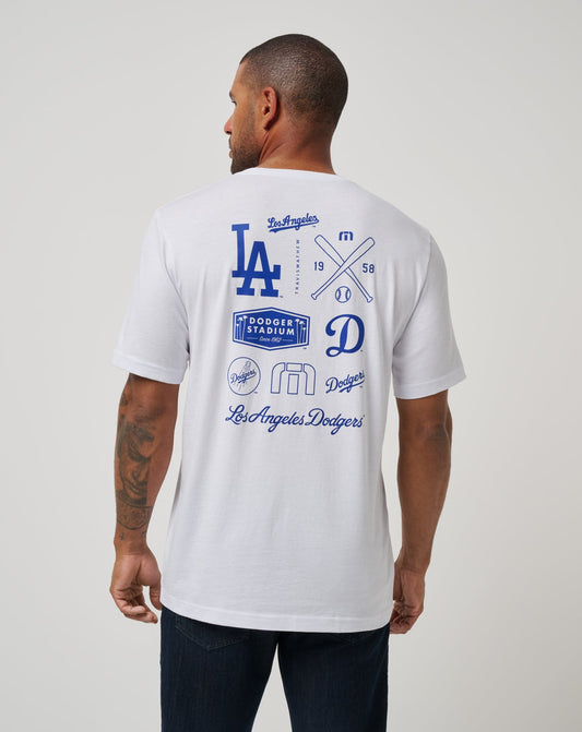 Travis Mathew Sale Los Angeles Dodgers Friendly Rivalry Tee Men|Game Day|New