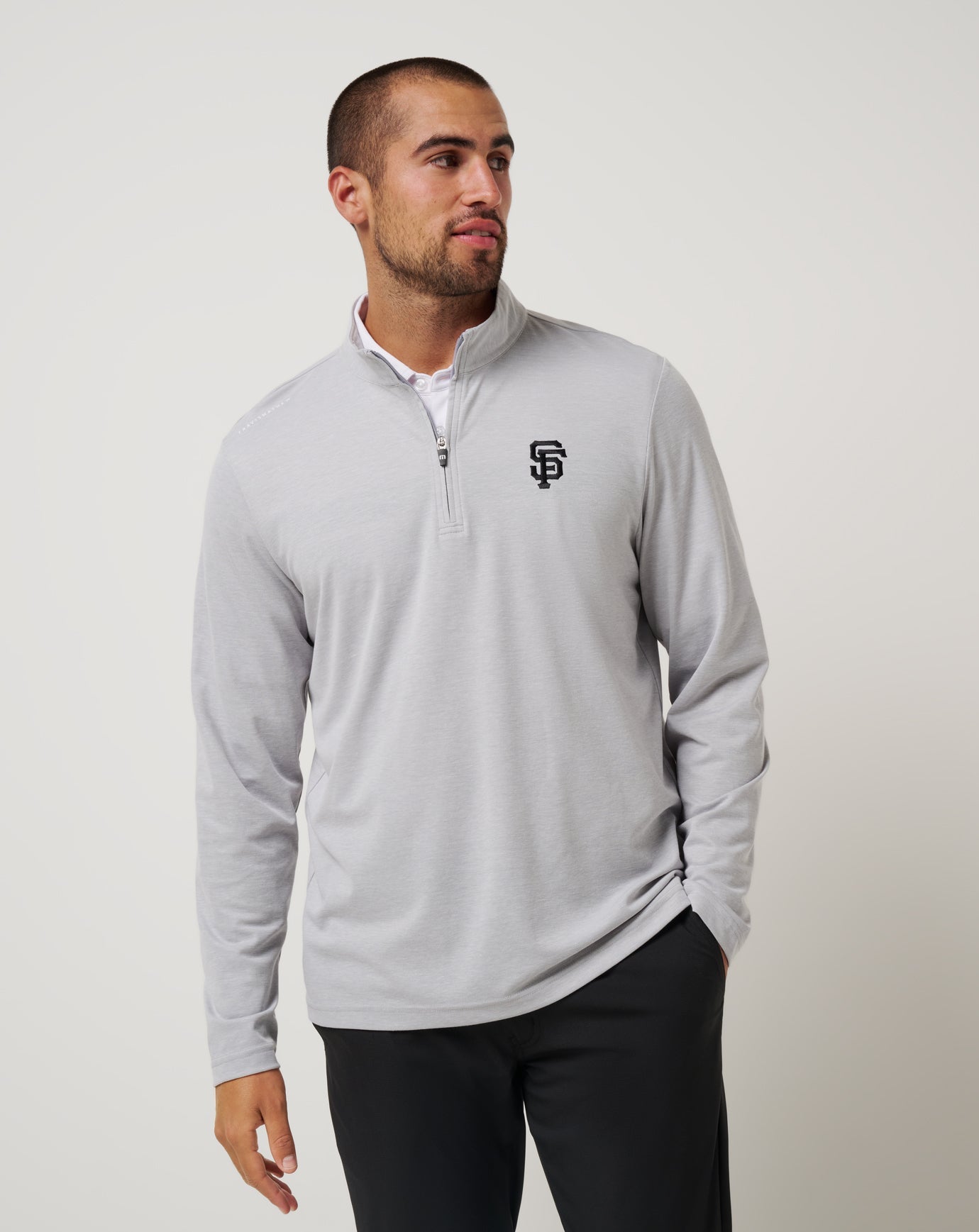 Travis Mathew Online San Francisco Giants Time To Tailgate Quarter Zip Men|New