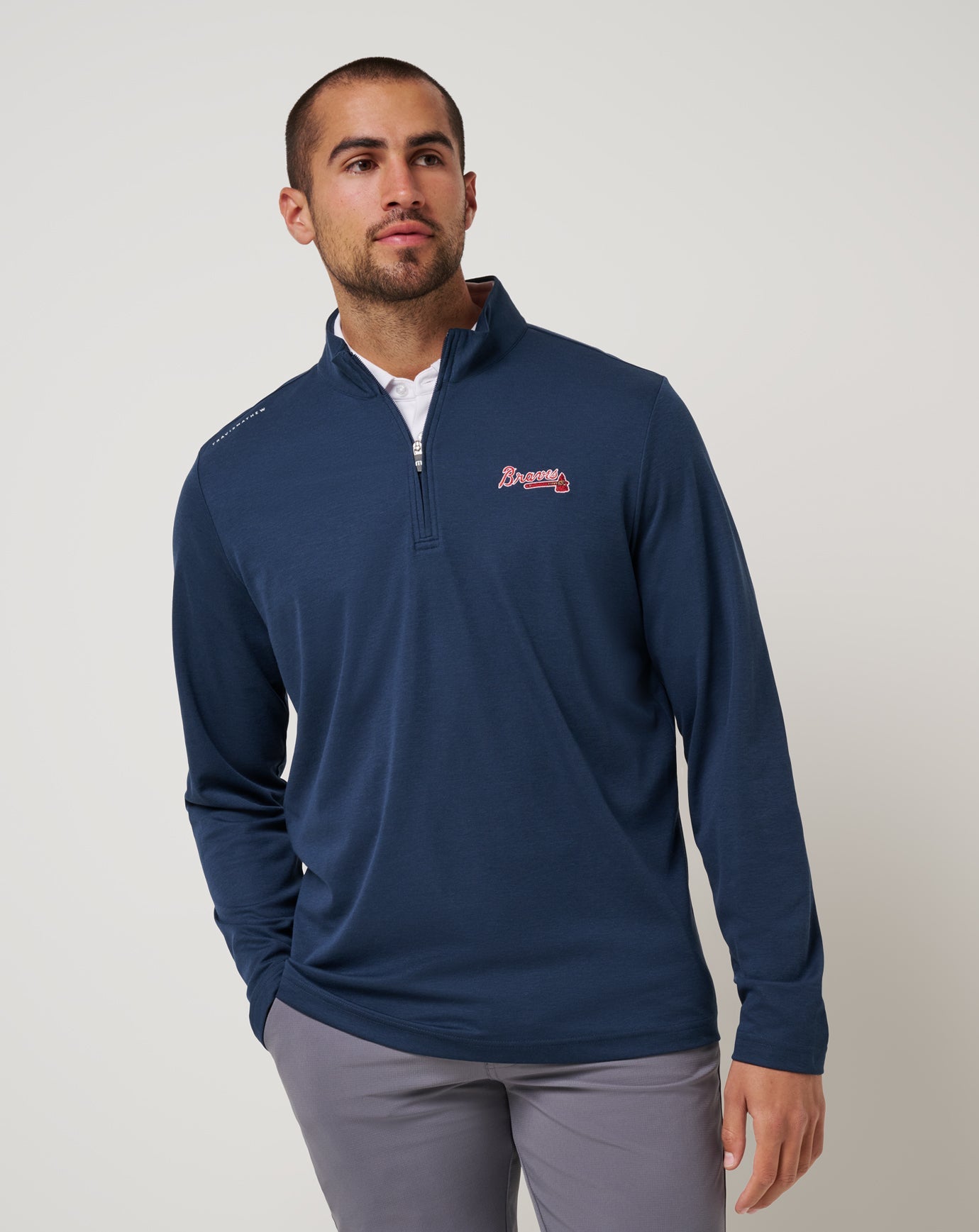 Travis Mathew For Sale Atlanta Braves Time To Tailgate Quarter Zip Men|New