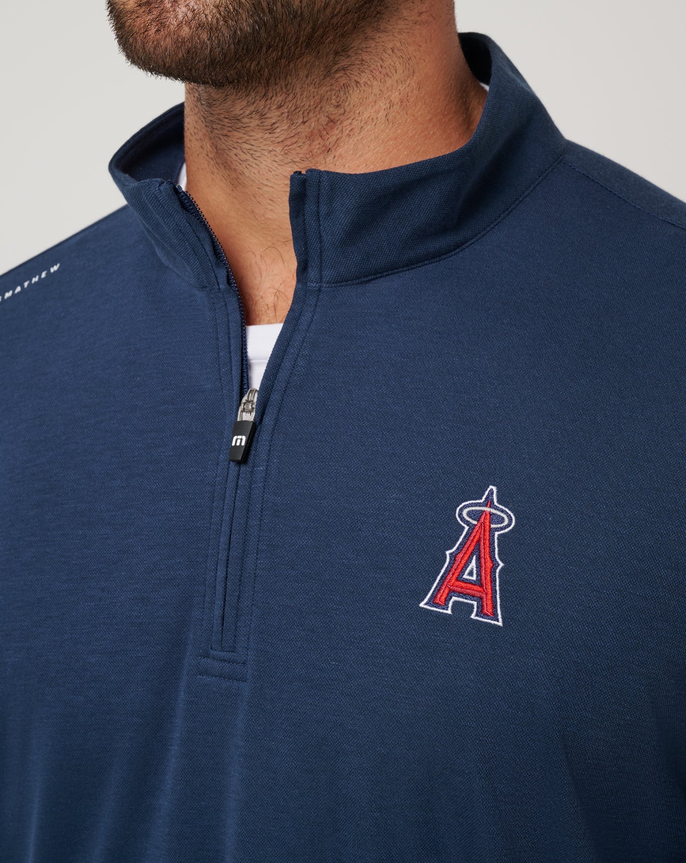 Travis Mathew Online Los Angeles Angels Time To Tailgate Quarter Zip Men|New