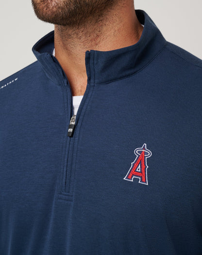 Travis Mathew Online Los Angeles Angels Time To Tailgate Quarter Zip Men|New