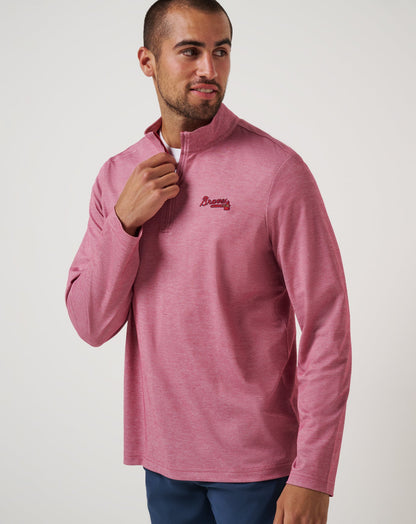 Travis Mathew Discount Atlanta Braves Time To Tailgate Quarter Zip Men|New