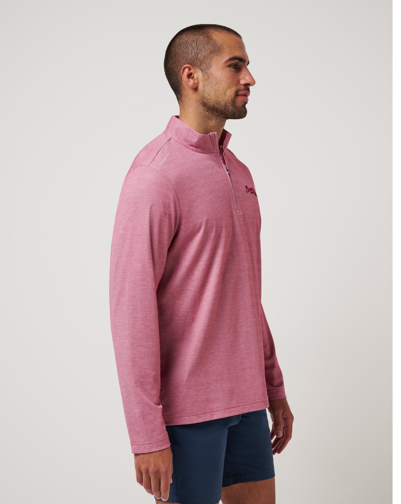 Travis Mathew Discount Atlanta Braves Time To Tailgate Quarter Zip Men|New