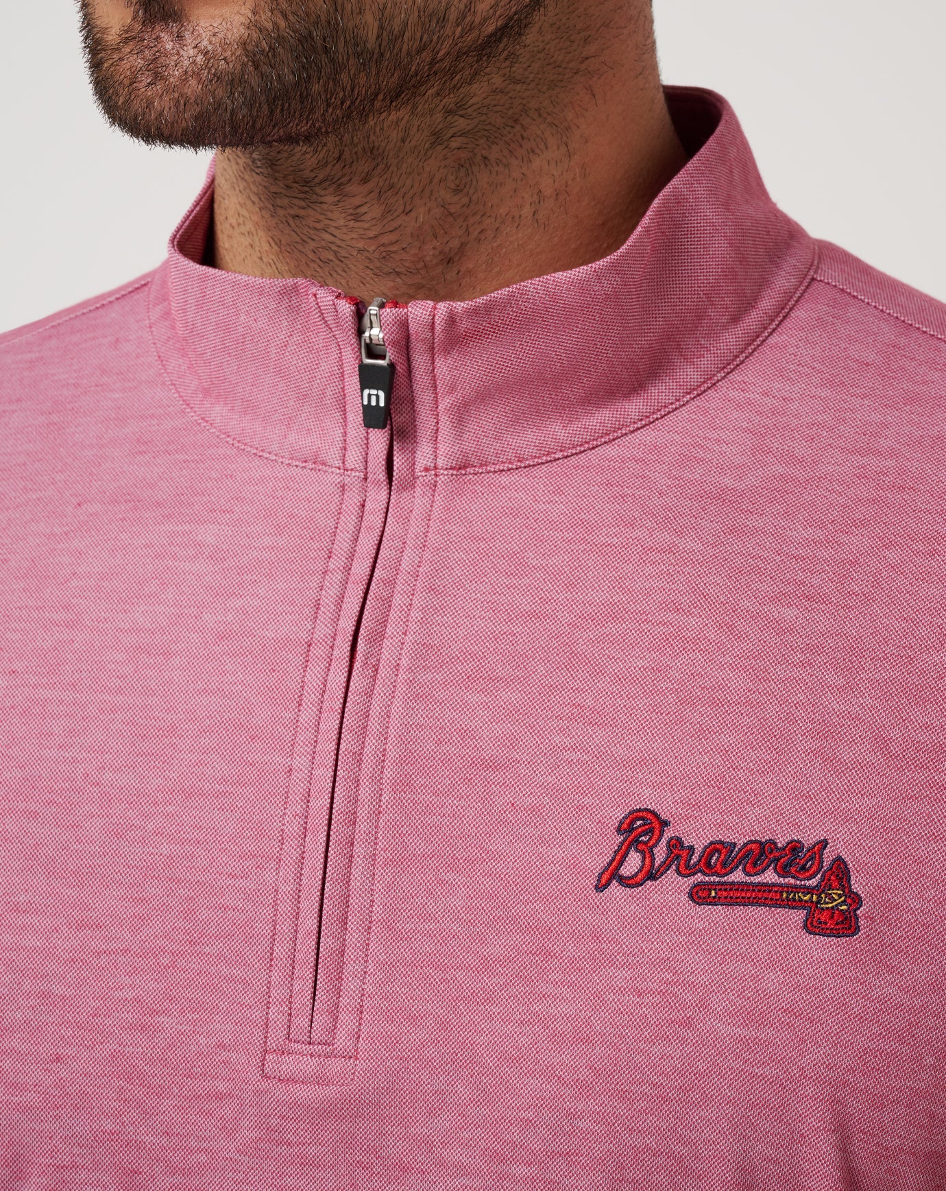 Travis Mathew Discount Atlanta Braves Time To Tailgate Quarter Zip Men|New