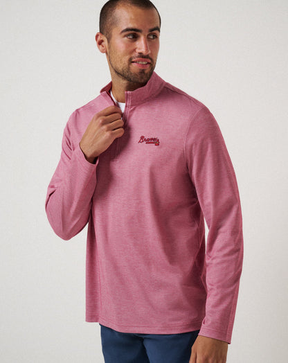 Travis Mathew Discount Atlanta Braves Time To Tailgate Quarter Zip Men|New