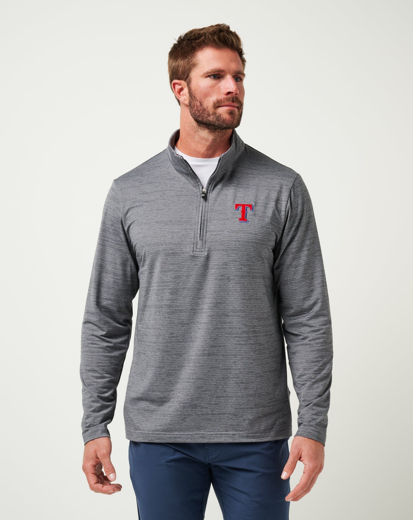 Travis Mathew Outlets Texas Rangers The Heater Quarter Zip Men|New